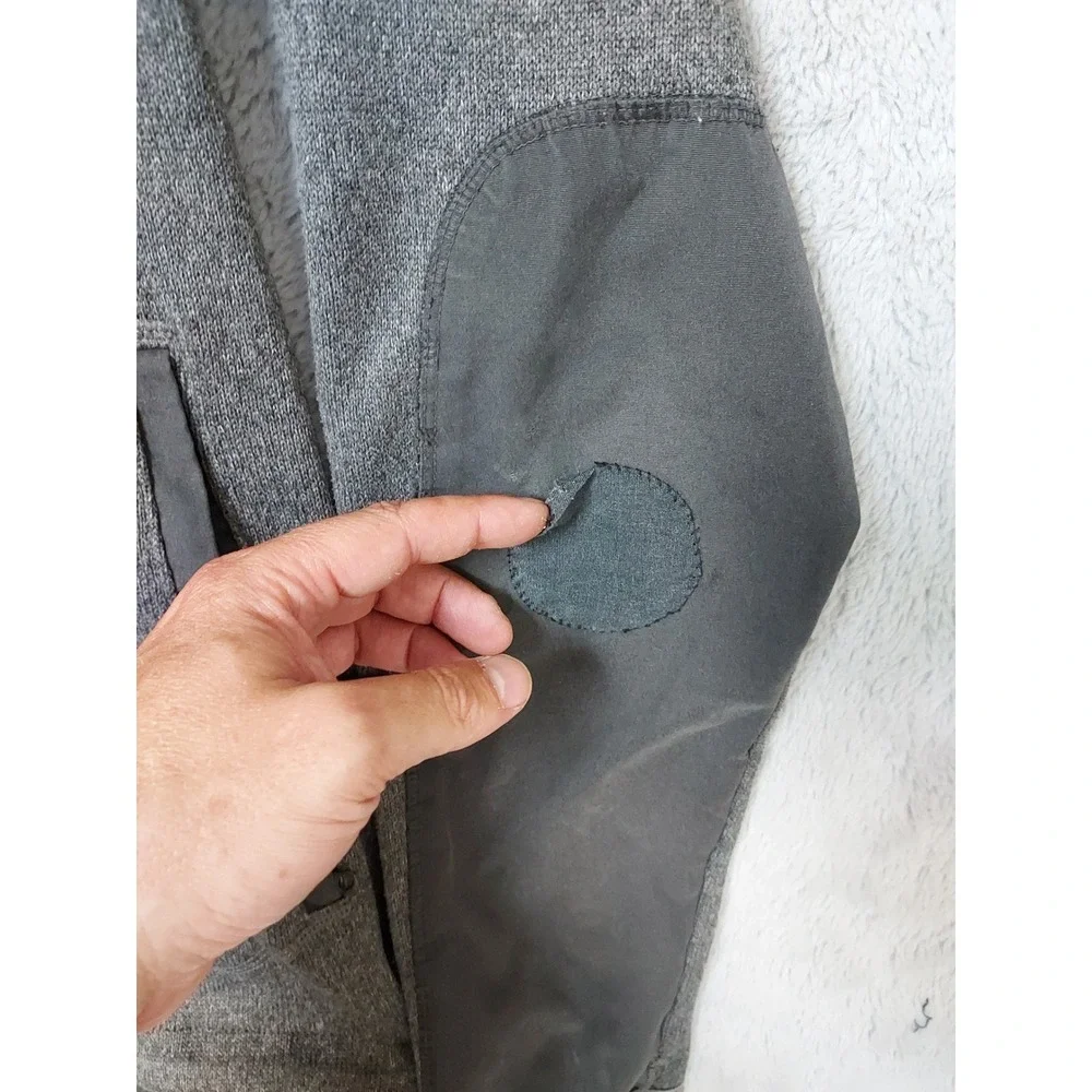 Fjallraven Hoodie Mens Medium Full Zip Ovike Fleece Jacket Gray Drawstring READ